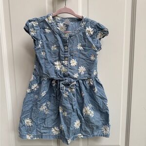 NWOT Carter’s 3T Girls  Denim Floral Daisy Short Sleeve Top Blouse